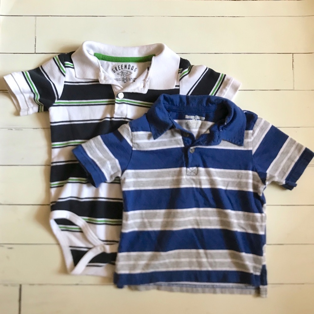 Two 24 month striped collared shirts